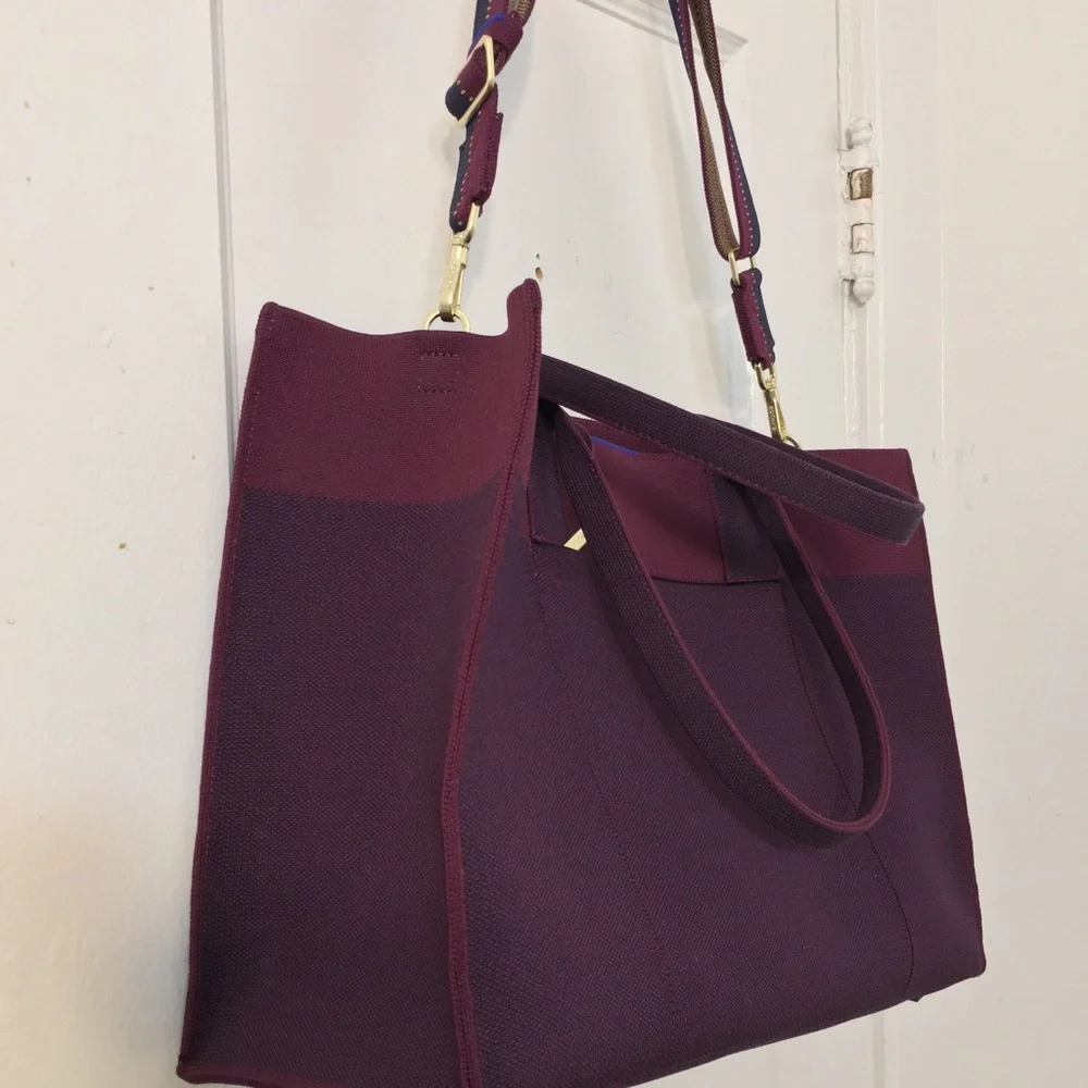 Rothy’s The Classic Tote Dark Aubergine Laptop Work Travel Shoulder Bag - Picture 2 of 16